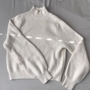 Cream Zara ribbed turtleneck
